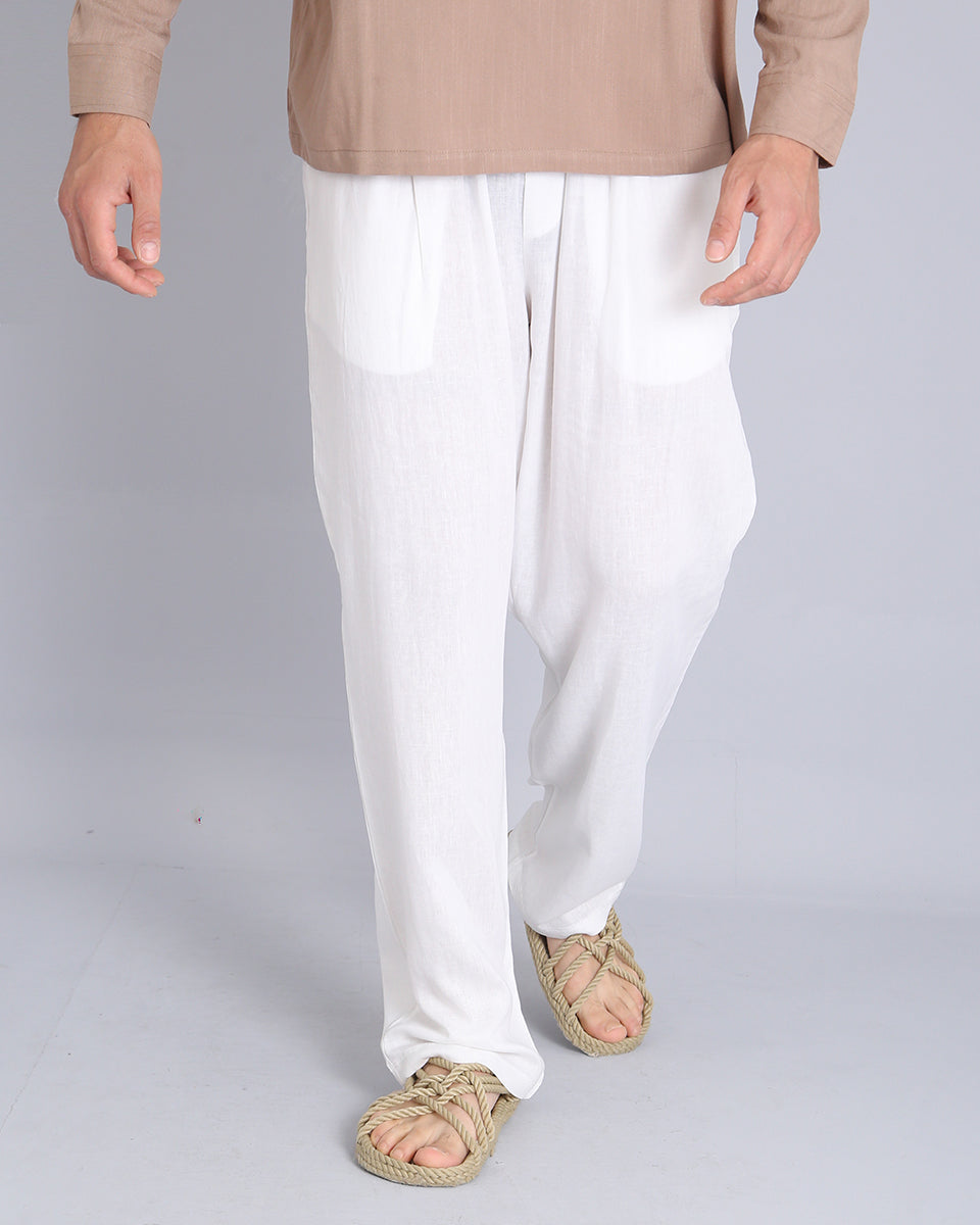 Msm Studio Wide Leg Jogger Pants Linen 