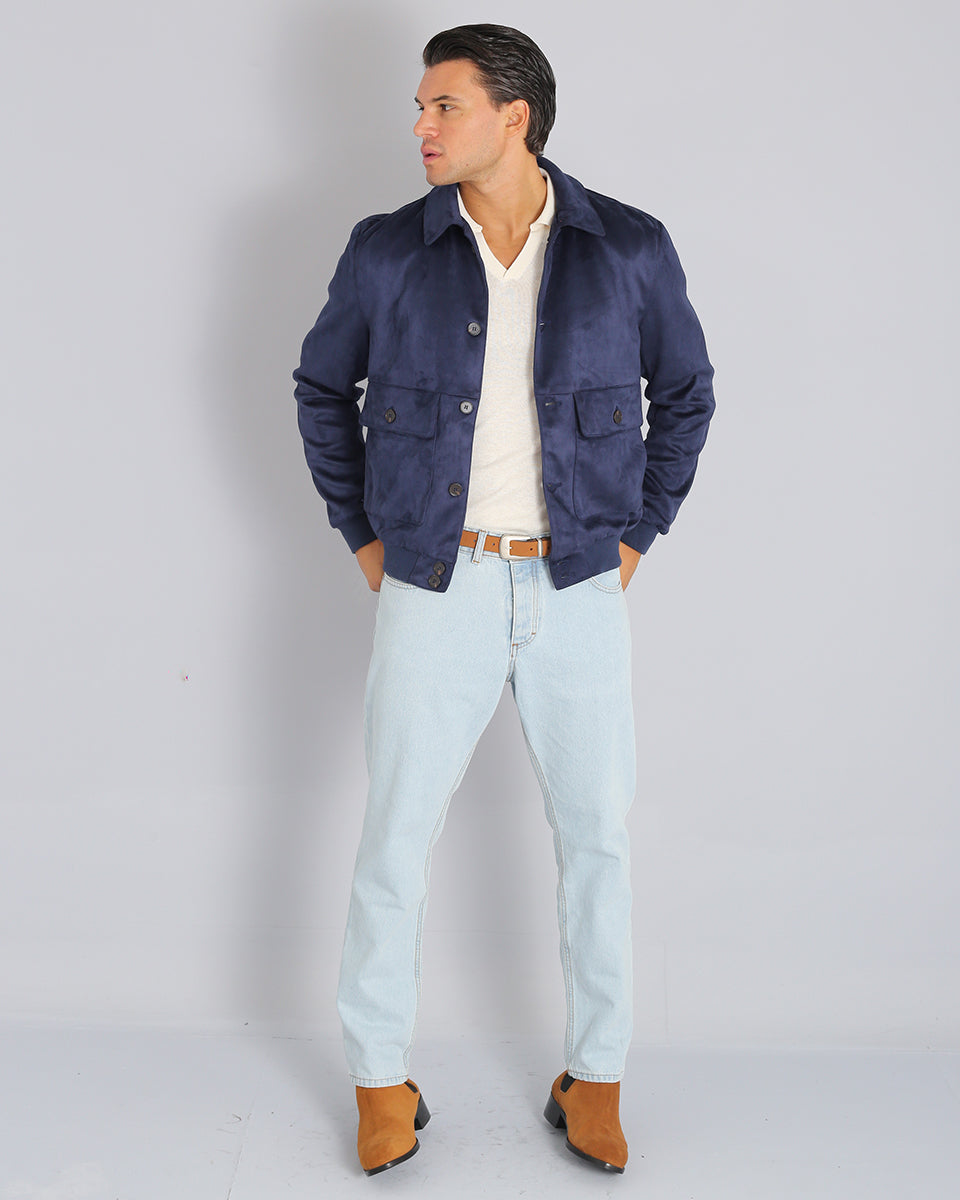 Bomber jacket with collar