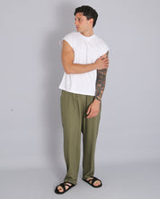 Msm Studio Wide Leg Jogger Pants Linen 