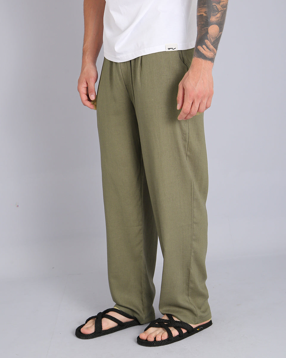 Msm Studio Wide Leg Jogger Pants Linen 