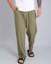 Msm Studio Pantalaccio Jogger Gamba Larga Lino