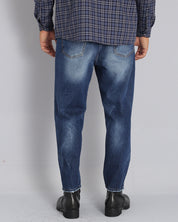 Msm Studio Denim Cropped Scuro effetto slavato