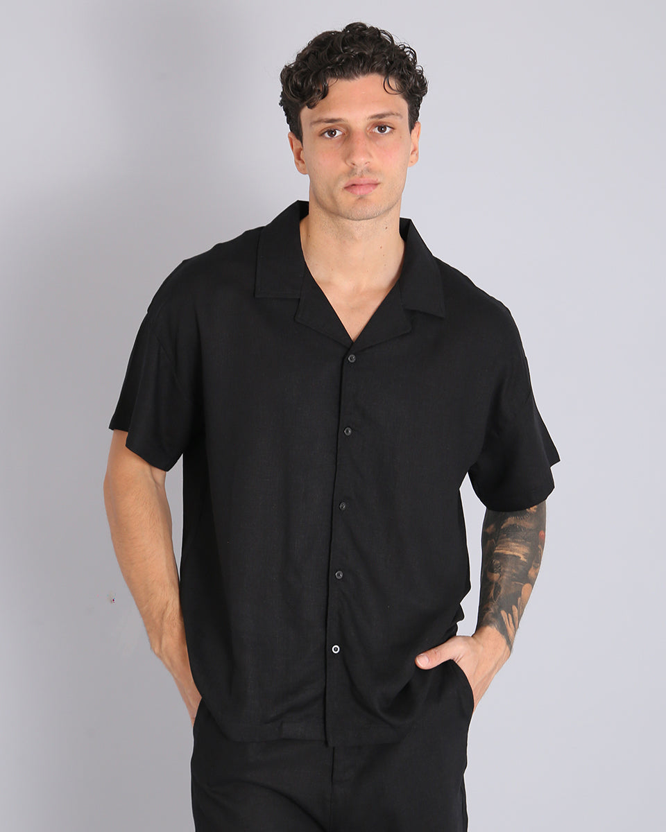 Msm Studio Camicia collo a bowling in lino