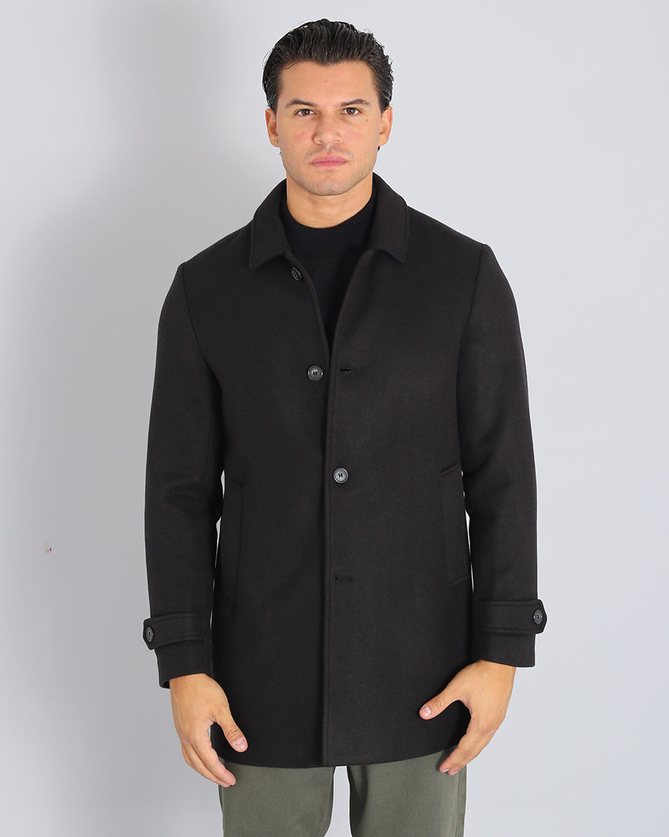 Cappotto monopetto con colletto