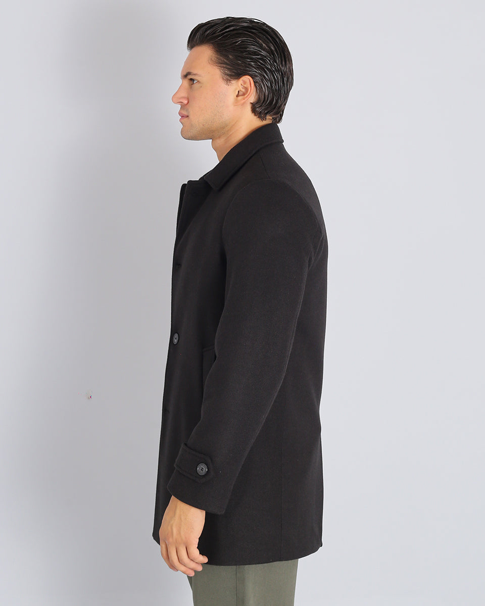 Cappotto monopetto con colletto