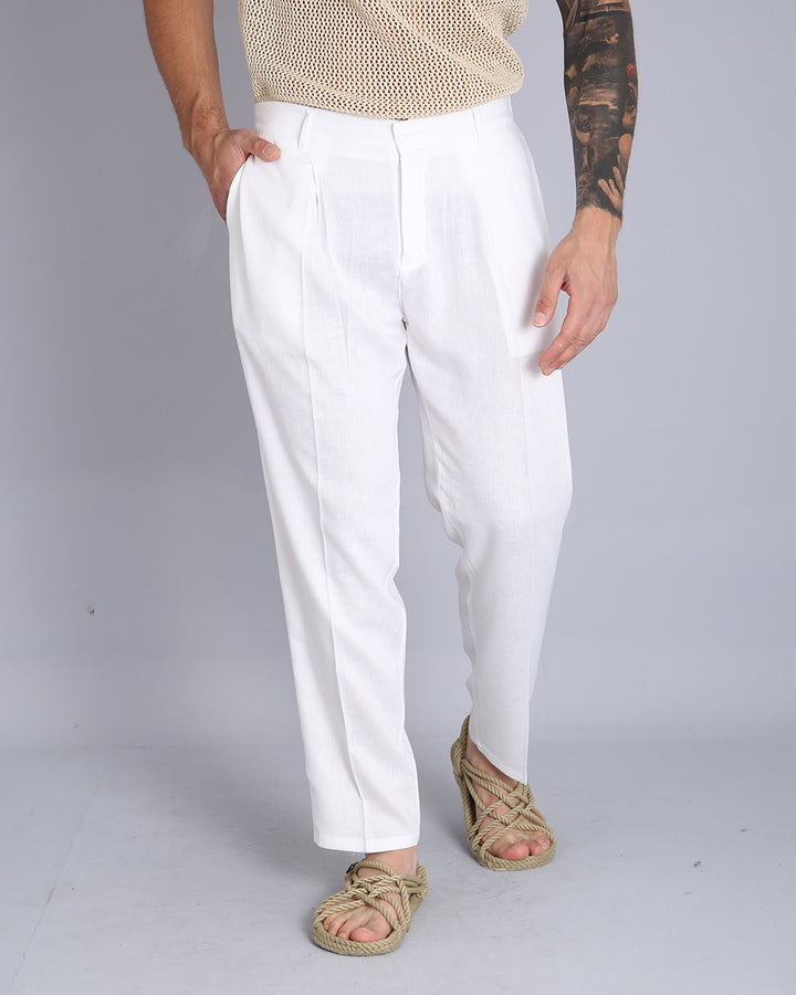 Msm Studio Pantalone Regular Fit in lino