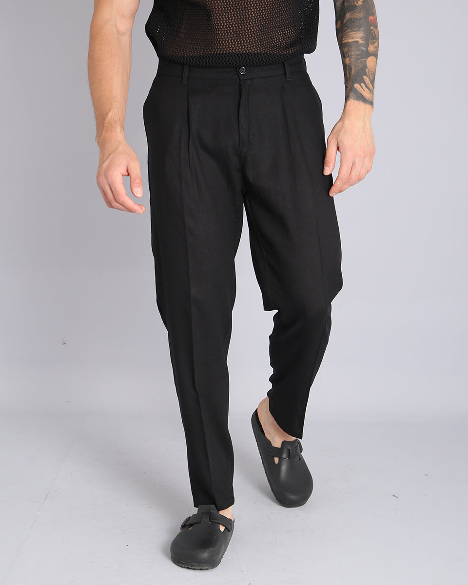 Msm Studio Pantalone Regular Fit in lino