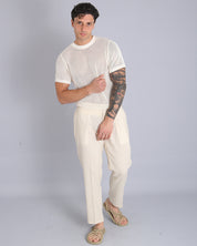 Msm Studio Pantalone Regular Fit in lino