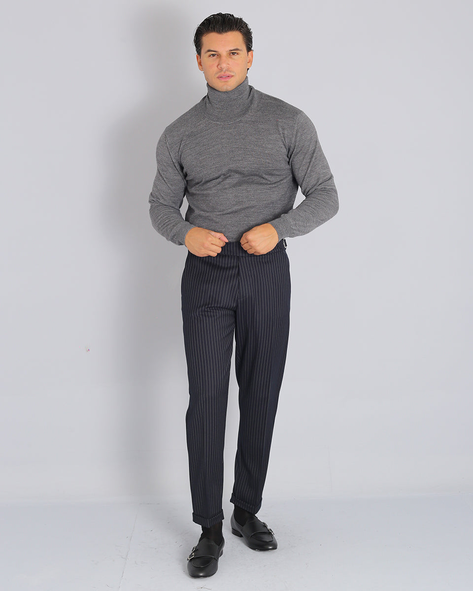 Structured Pants with Buckle 