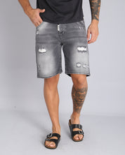 Msm Studio Top Quality Denim Bermuda with rips