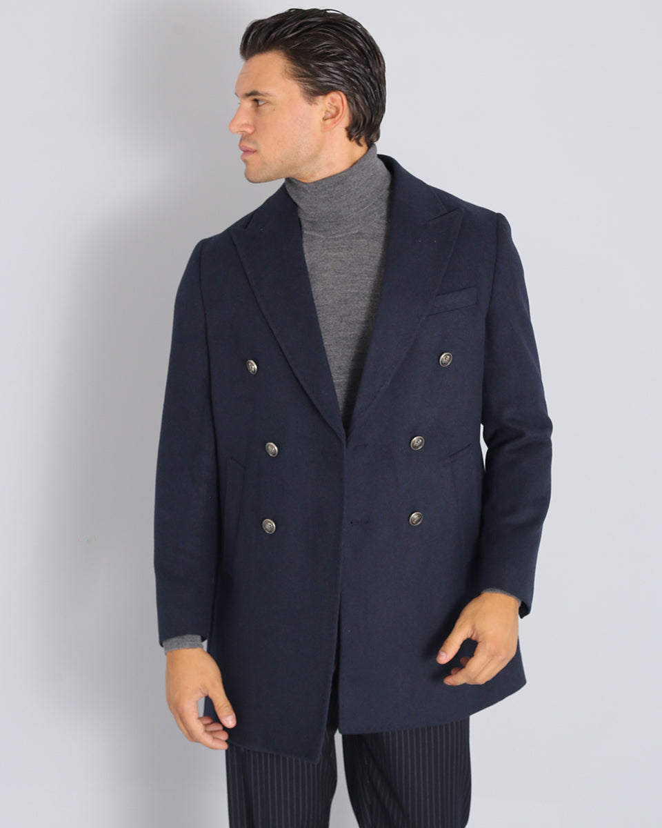 Cappotto Doppiopetto con bottone gioiello