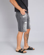 Msm Studio Top Quality Denim Bermuda with rips