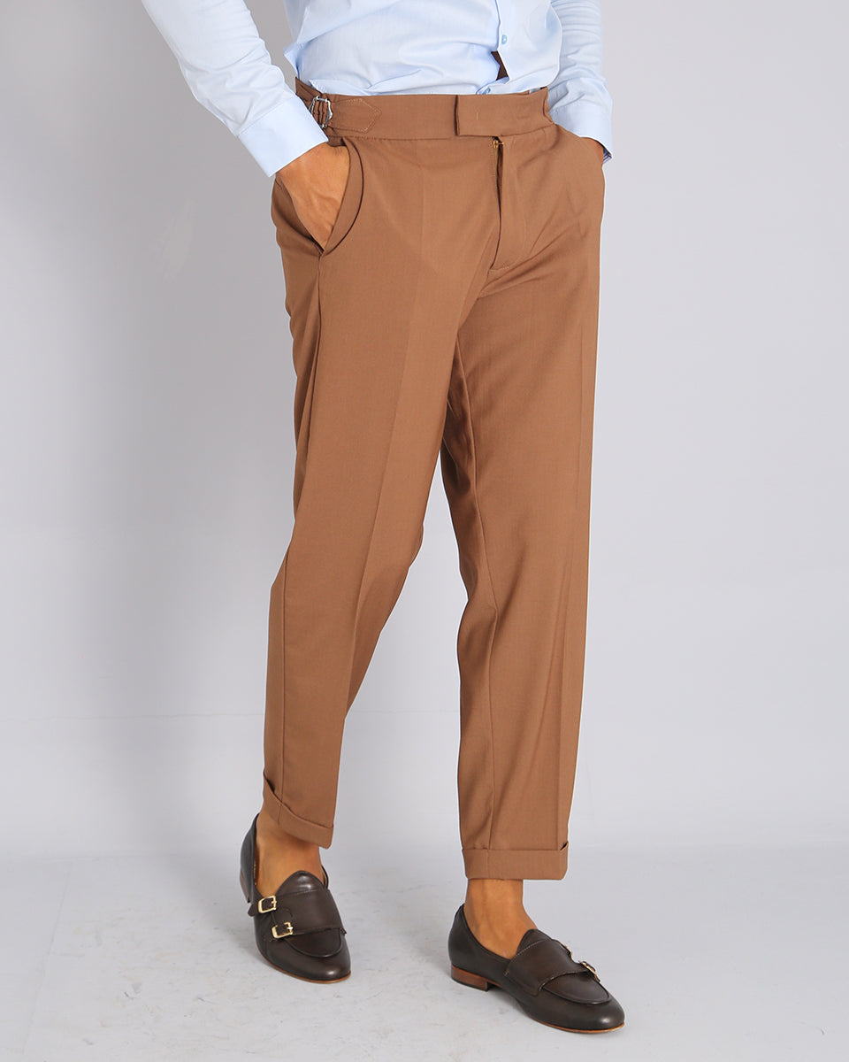 Structured Pants with Buckle 