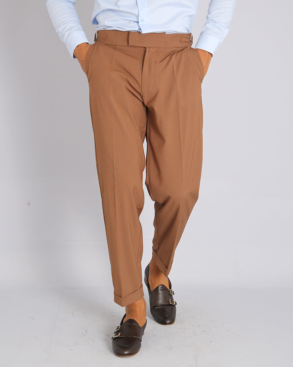 Structured Pants with Buckle 