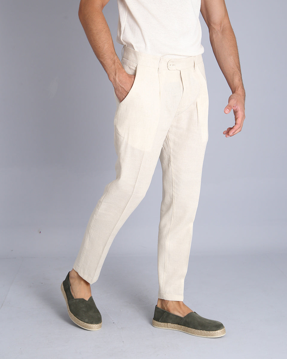 Msm Studio Pantalone Sartoriale in lino