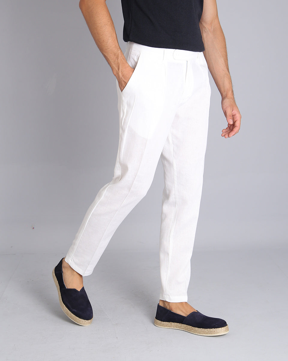 Msm Studio Pantalone Sartoriale in lino