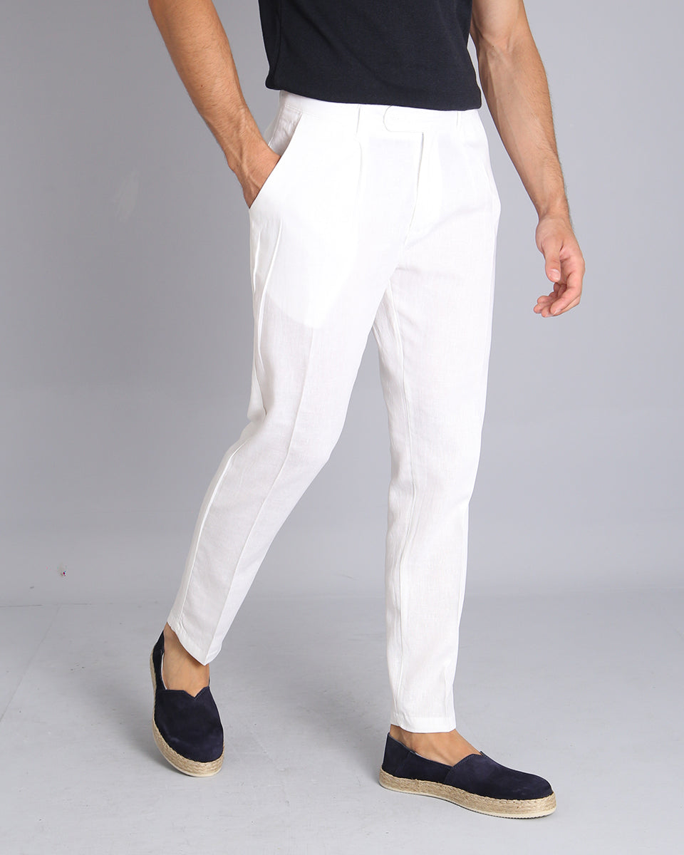 Msm Studio Pantalone Sartoriale in lino