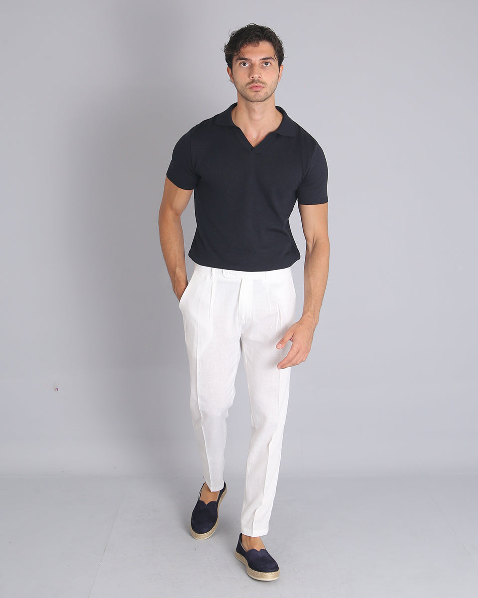 Msm Studio Pantalone Sartoriale in lino