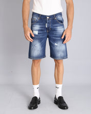 Msm Studio Top Quality Denim Bermuda with rips