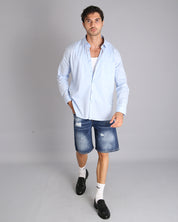 Msm Studio Top Quality Denim Bermuda with rips