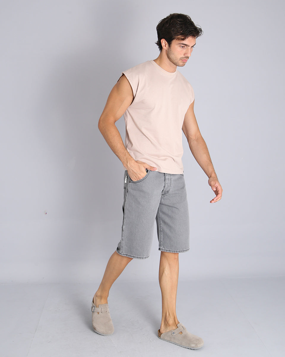 Msm Studio Denim Short Work Grigio