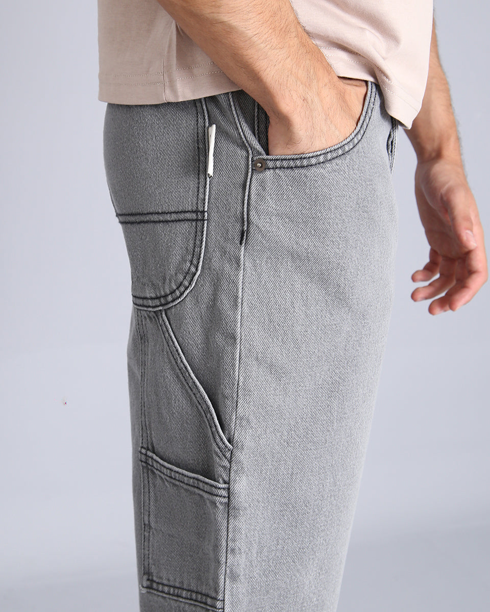 Msm Studio Denim Short Work Grigio