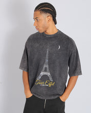 T-Shirt Marmorizzata con stampa Tour Eiffel