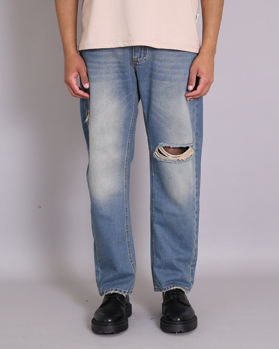 Msm Studio Jeans Straight Fit Sandblasted 