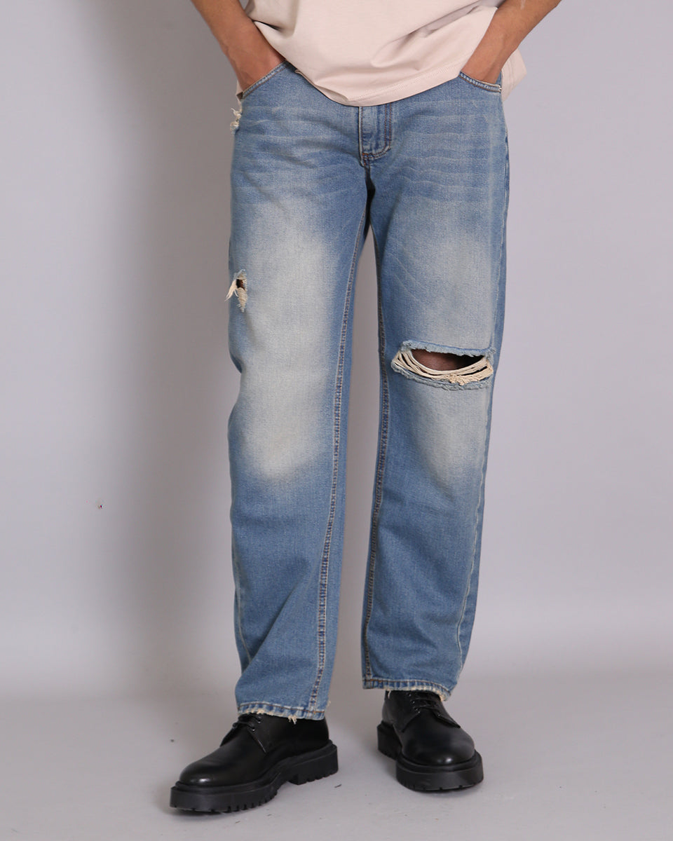 Msm Studio Jeans Straight Fit Sabbiato