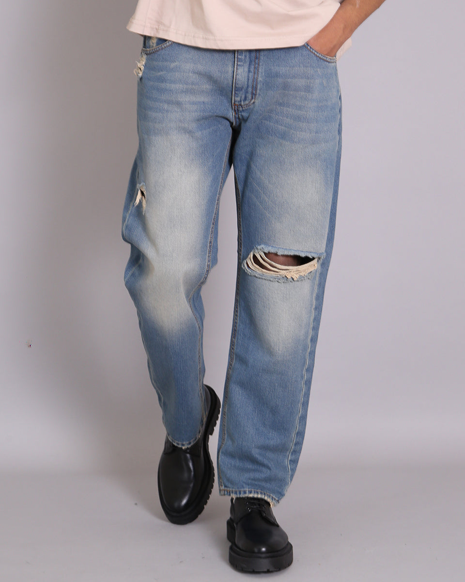 Msm Studio Jeans Straight Fit Sandblasted 