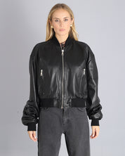 Bomber in pelle Oversize