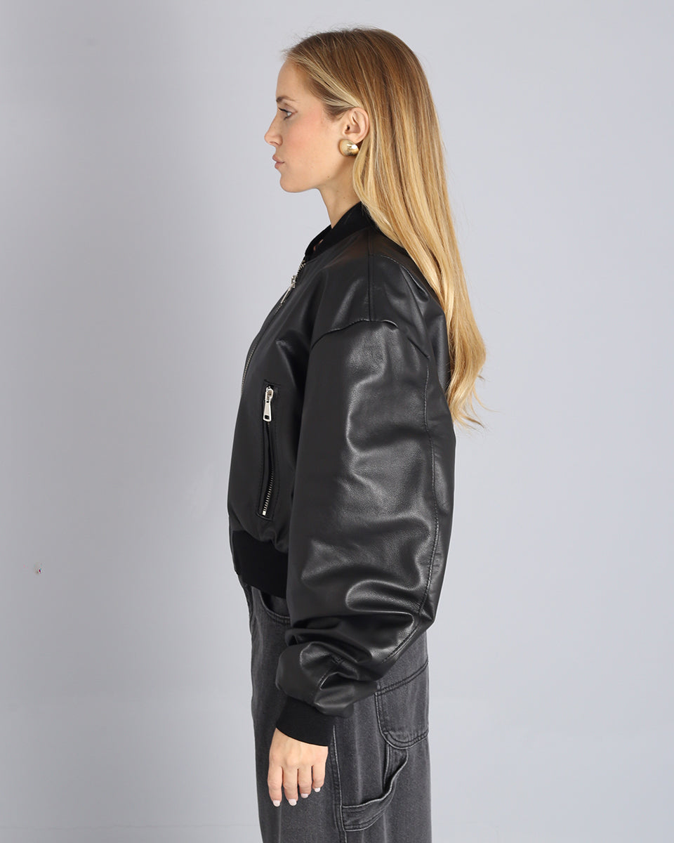 Bomber in pelle Oversize