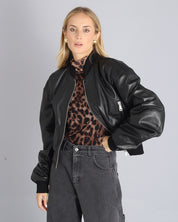 Bomber in pelle Oversize