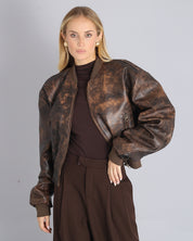 Msm Studio Oversize Leather Bomber Old America