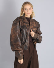 Msm Studio Oversize Leather Bomber Old America