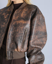 Msm Studio Oversize Leather Bomber Old America