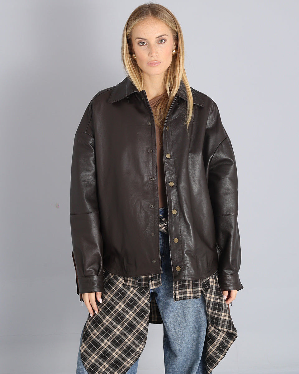 Msm Studio Oversize Leather Bomber Old America