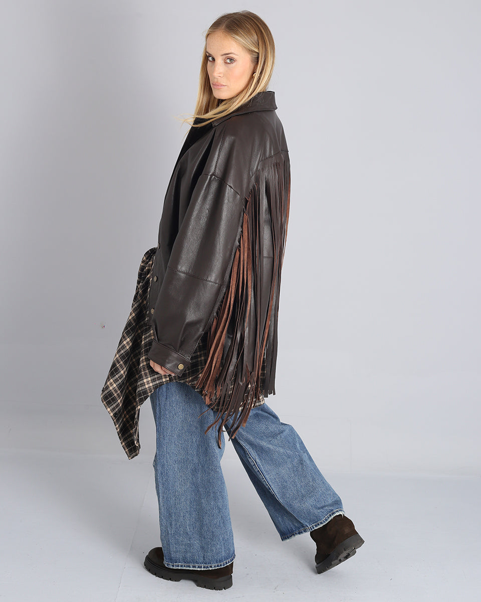 Msm Studio Oversize Leather Bomber Old America