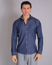 Msm Studio Camicia Denim Scuro in Chambray