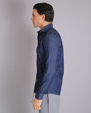 Msm Studio Camicia Denim Scuro in Chambray