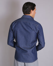 Msm Studio Camicia Denim Scuro in Chambray