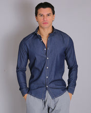 Msm Studio Dark Denim Chambray Shirt 