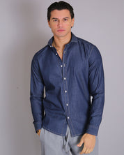 Msm Studio Camicia Denim Scuro in Chambray