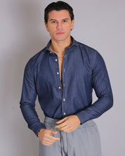 Msm Studio Dark Denim Chambray Shirt 