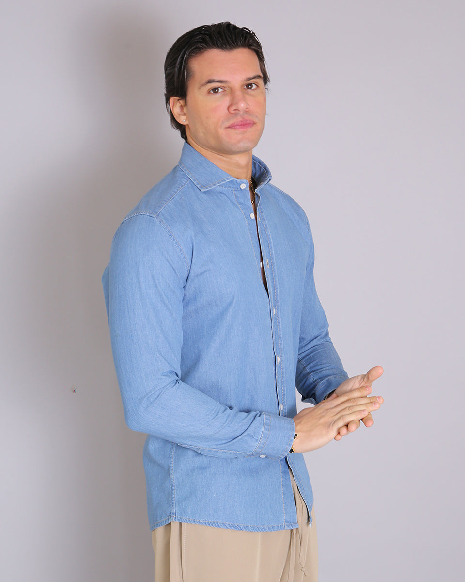 Msm Studio Light Denim Chambray Shirt 