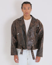 Msm Old America Leather Cropped Jacket