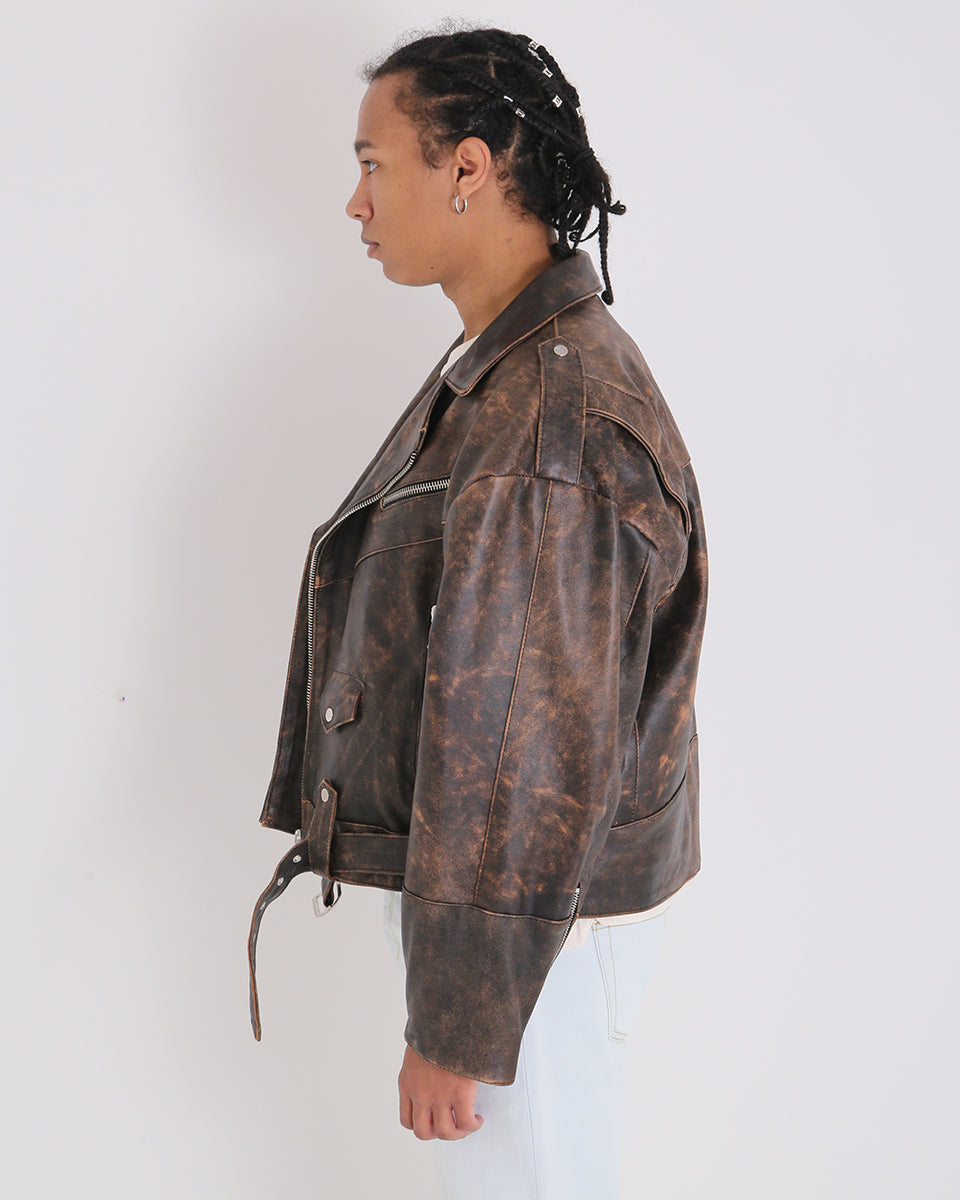 Msm Old America Leather Cropped Jacket