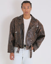 Msm Old America Leather Cropped Jacket