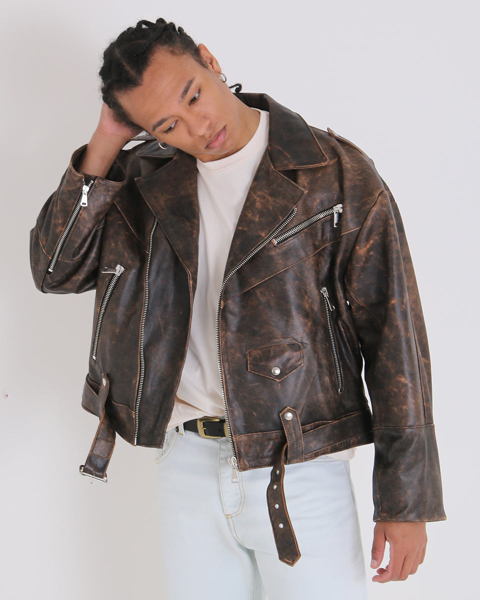 Msm Old America Leather Cropped Jacket