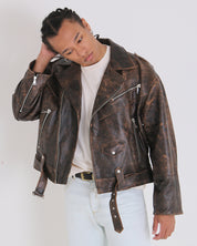 Msm Old America Leather Cropped Jacket